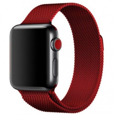 ремінець для apple watch milanese loop 42/44/45/49 mm (червоний) 