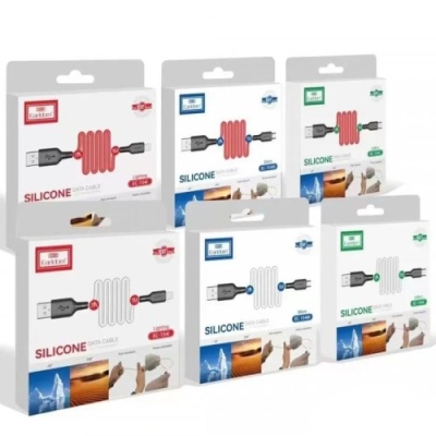 кабель earldom ec-154i soft silicone usb - lightning 3a/1m (червоний) 