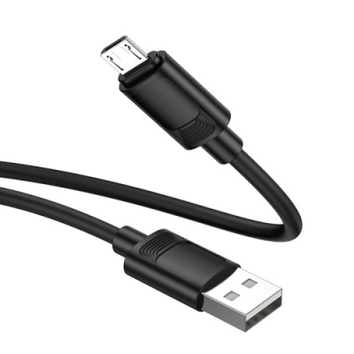 кабель hoco x122 silicone usb - microusb 2.4a/1m (чорний) 