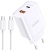 Мережевий Зарядний Пристрій Earldom ES-EU37C-C 1USB/20W/QC3.0 + 1Type-C/20W/PD + (Type-C - Type-C) (Білий) мережевий зарядний пристрій earldom es-eu37c-c 1usb/20w/qc3.0 + 1type-c/20w/pd + (type-c - type-c) (білий)