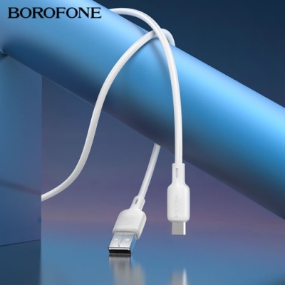 кабель borofone bx113 silicone usb - microusb 2.4a/1m (бiлий) 