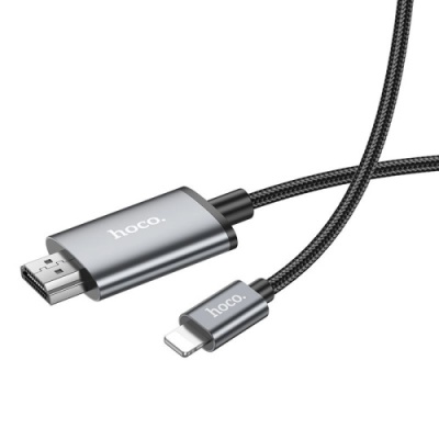 кабель hoco ua27 lightning - hdmi tv 2m metal gray 