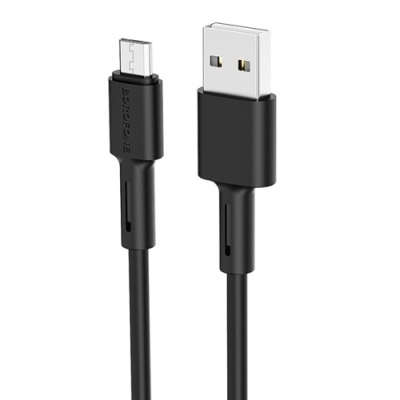 кабель borofone bx31 silicone usb - microusb 2.4a/1m (чорний) 