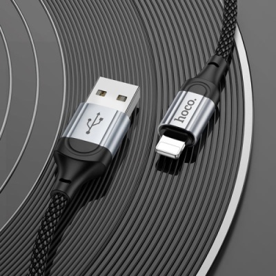 кабель hoco x102 usb - lightning 2.4a/1m (чорний) 