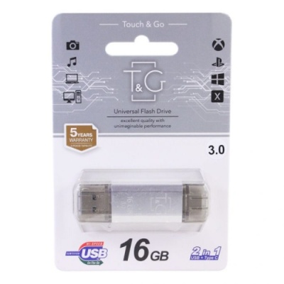 usb флеш-накопичувач tg 16gb usb/type-c 009 (срібло) 