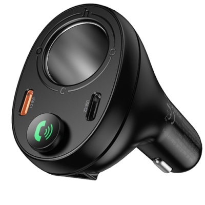 FM Модулятор Hoco E88 (2Type-C/PD35W+QC3.0) + прикурювач (Чорний)
