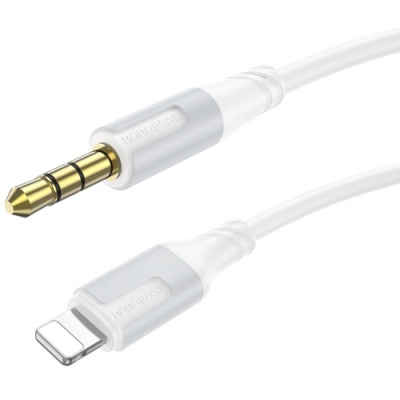 кабель aux borofone bl19 3.5mm(male) - lightning(male) 1m (білий) 