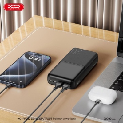 додаткова батарея power bank xo pr252 20000 mah (чорний) 