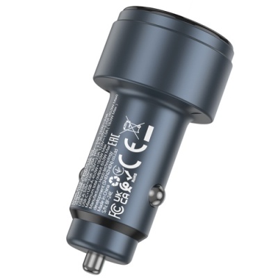 Автомобільний Зарядний Пристрій Hoco Z57B 1USB/18W/QC3.0 + 1Type-C/45W/PD (Сірий)