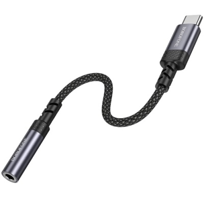 перехідник borofone bv24 type-c(male) to 3.5mm(female) 0.15m (сірий) 