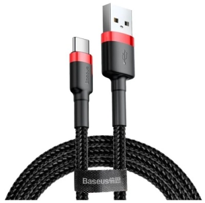кабель baseus cafule usb - type-c 2.0a/2m (catklf-c91) (black-red) 