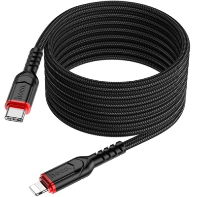 кабель hoco x59 victory type-c - lightning pd20w/3.0a/2m (чорний) 