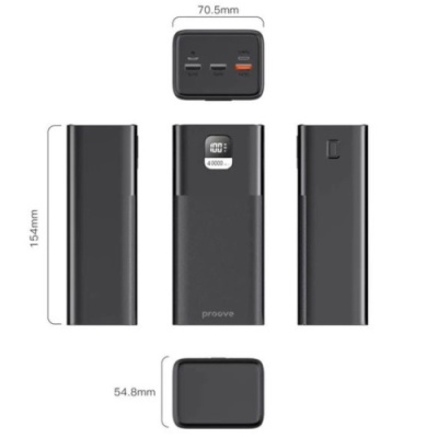 додаткова батарея power bank proove giant 100w 40000mah (black) 