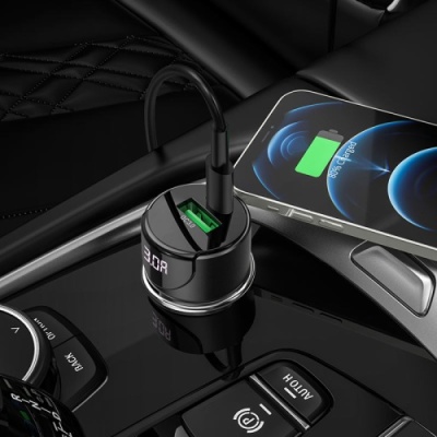 Автомобільний Зарядний Пристрій Hoco Z42 1USB/18W/QC3.0 + 1Type-C/20W/PD (Чорний)