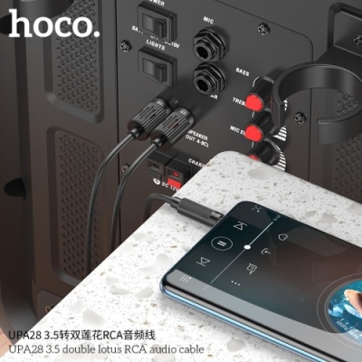 кабель aux hoco upa28 3.5mm to 2*rca 1.5m (чорний) 