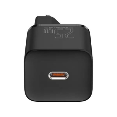 мережевий зарядний пристрій baseus super si (tzccsup-l01) 1type-c/25w/pd + (type-c - type-c) 1m (чорний) 