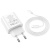 Мережевий Зарядний Пристрій Hoco C80A Plus 1USB/18W/QC3.0 + 1Type-C/20W/PD + (Type-C - Lightning) (Білий) мережевий зарядний пристрій hoco c80a plus 1usb/18w/qc3.0 + 1type-c/20w/pd + (type-c - lightning) (білий)