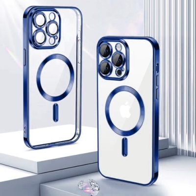 Купить чохол tpu metallic full camera with magsafe для apple iphone 14 pro max (blue) онлайн