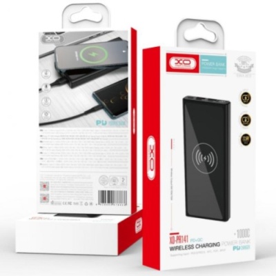 додаткова батарея power bank xo pr141 pd20w+qc22.5w wireless 10000mah (чорний) 