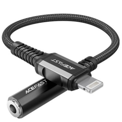 перехідник audio acefast c1-05 lightning - jack 3.5 (чорний) 