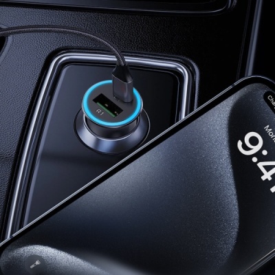 Автомобільний Зарядний Пристрій Acefast B16 PD + QC 3.0 (1 Type-C/1 USB/3A/95W) (сірий)