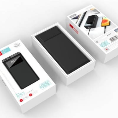 додаткова батарея power bank xo pr124 digital display 40000 mah (чорний) 