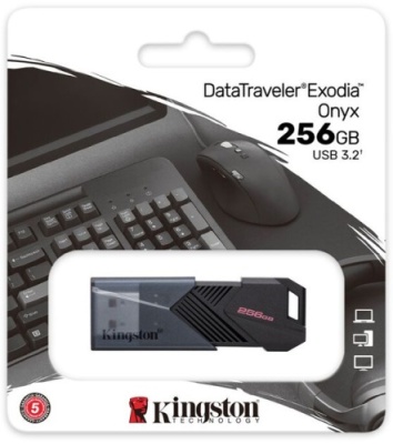 usb флеш-накопичувач kingston data tr exodia onyx 256gb 3.2 (чорний) 