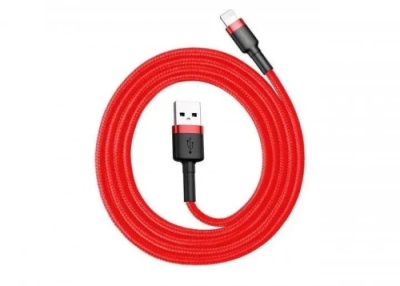 кабель baseus cafule usb - lightning 1.5a/2m (calklf-c09) (red-black) 