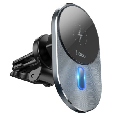 Автотримач Hoco CA91 з безпровідним зарядним пристроєм (Сірий)