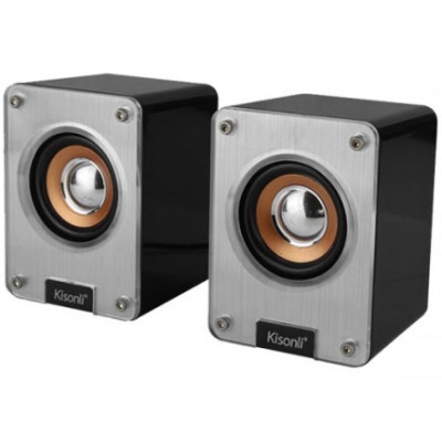 колонки для комп'ютера kisonli k200 (срібно-чорний) 