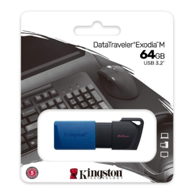 usb флеш-накопичувач kingston data tr exodia m 64gb 3.2 (чорний) 
