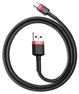 кабель baseus cafule usb - type-c 2.0a/3m (catklf-u) (black-red) 
