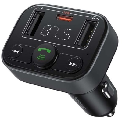 FM Модулятор Baseus (C10762300113-00) S-09 Lite Series Car FM Transmitter Cluster 35W (Чорний)