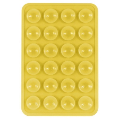 Купить силіконова тримач-присоска телефону sticker side silicone (3m килимок липучка) (жовтий) онлайн