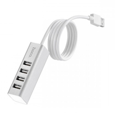 usb hub hoco hb1 line machine 4usb (сталевий) 