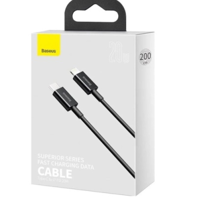 кабель baseus superior series (pd) type-c - lightning 20w/2m (catlys-c01) (black) 