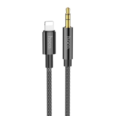 кабель aux hoco upa19 3.5mm(male) - lightning(male) 1m (чорний) 