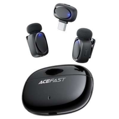 мікрофон петличний бездротовий acefast r2 type-c (чорний) 