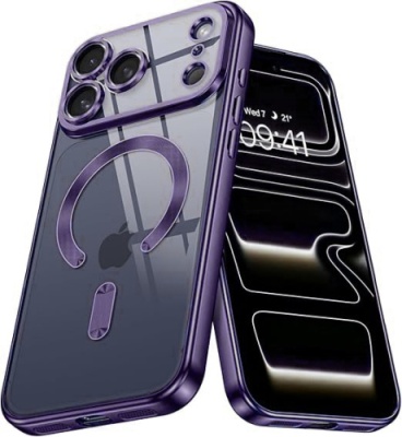 Купить чохол tpu metallic full camera with magsafe для apple iphone 17 pro max (dark purple) онлайн