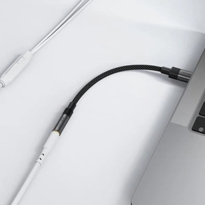 перехідник audio acefast j12 type-c - jack 3.5 (чорний) 