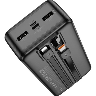 додаткова батарея power bank hoco j118b speed energy with cable 30000 mah (чорний) 
