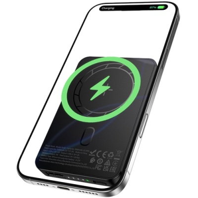 додаткова батарея power bank borofone bj82 with magsafe 5000 mah (чорний) 