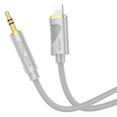 кабель aux hoco upa30 3.5mm(male) - lightning(male) 1m (сірий) 