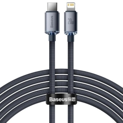 кабель baseus crystal shine (pd) type-c - lightning 20w/2m (cajy000301) (black) 