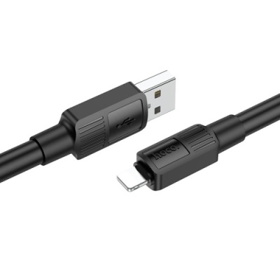 кабель hoco x84 solid usb - lightning 2.4a/1m (чорний) 