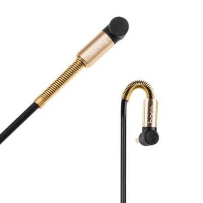 кабель aux hoco upa02 spring audio + мікрофон 2m (чорний) 