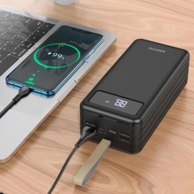 додаткова батарея power bank borofone dbt09 with light 60000mah (чорний) 