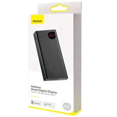 додаткова батарея power bank baseus ppad 000001 adaman metal qc 22.5w 10000 mah (чорний) 