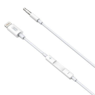 кабель aux xo nbr192a lightning male + 3.5 (male) 1m (білий) 
