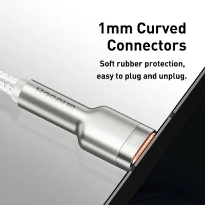 кабель baseus cafule metal usb - type-c 66w/2m (cakf000202) (white) 